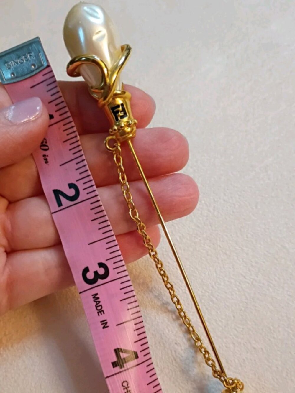 Fendi FF Vintage Lapel Pin 5"